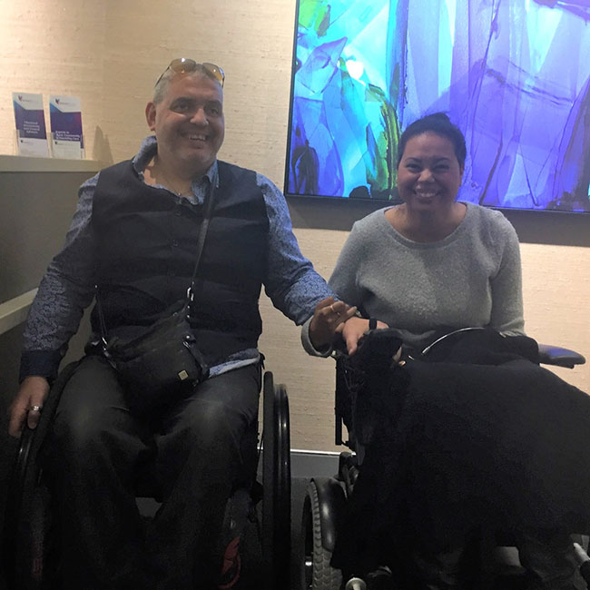 Asha Prasad with Michael Magro from Spinal Cord Injuries Australia